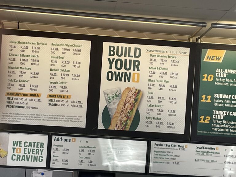 Subway Prices Footlong Menu With Prices